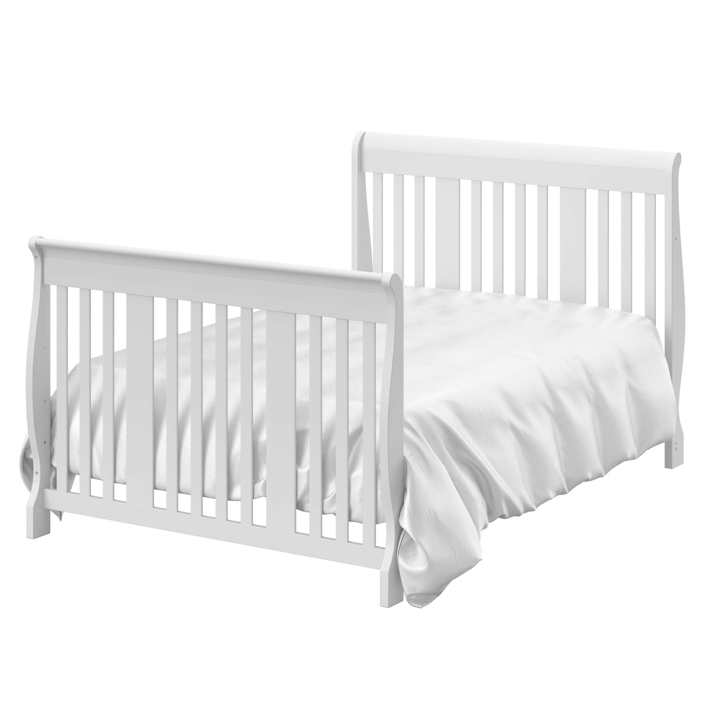 Storkcraft Portofino 5-in-1 Convertible Crib and Changer (White) – Changing-Table Combo with Drawer, Converts to Toddler Bed, Daybed Full-Size Storage Drawer