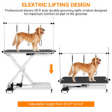 Upgraded 47” Electric Dog Grooming Table, 9"- 40" Height Adjustable Heavy Duty Electric Grooming Table with Anti Slip Tabletop, 3 Grooming Noose, for Dogs&Cats, White Towallmark