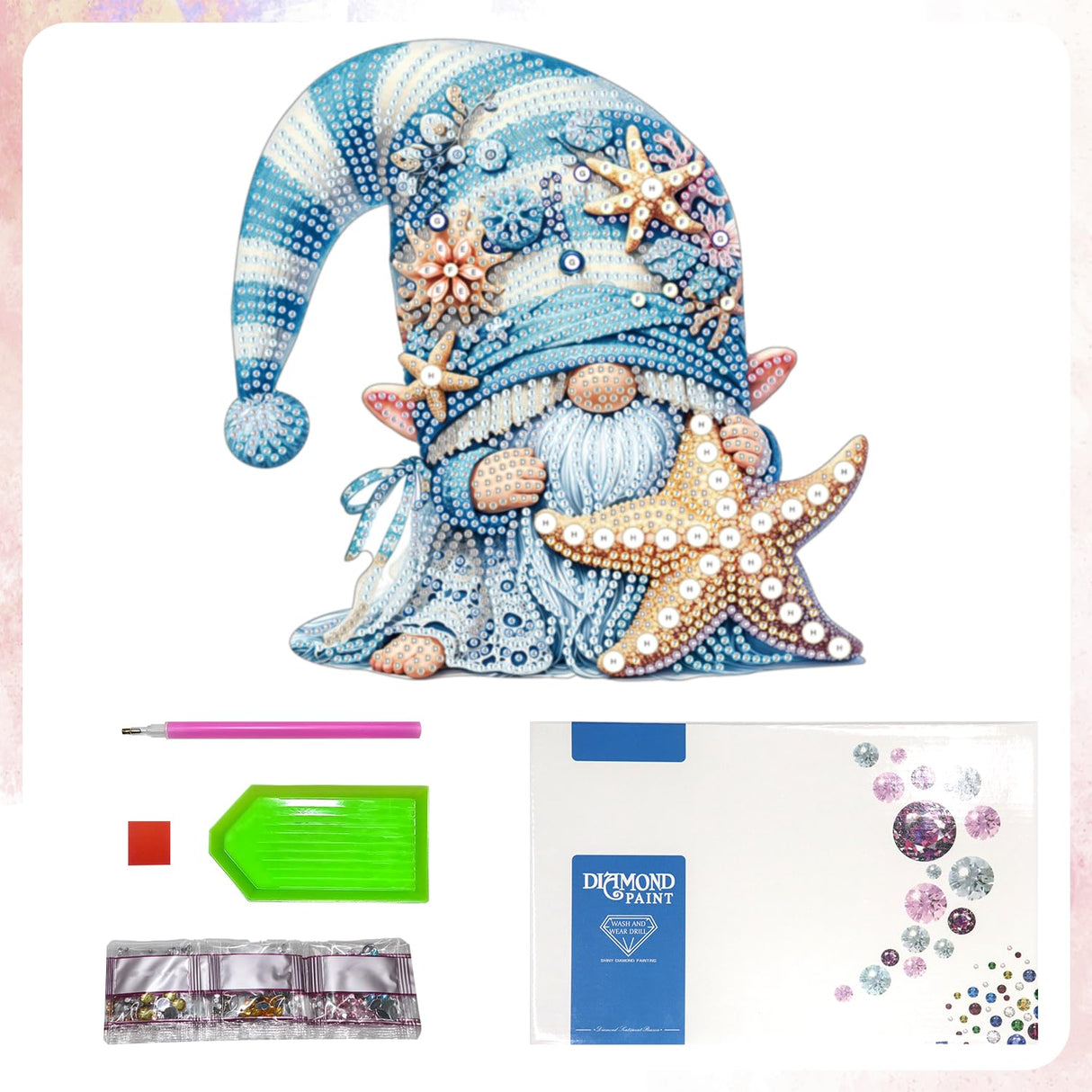 Gnome Tabletop Diamond Art Painting - DIY Diamond Art Kits for Adults Figurines Special Shaped Rhinestone Gem Art Statues, 5D Painting with Diamond Dots Sculpture Ornaments Kits Gifts for Beginner Baipisan
