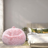 BCU Bean Bag Chair Cover Ultra Soft Fluffy Faux Fur Beanbag Cover Plush Living Room Chairs Cover for Adults and Kids, Grey BCU
