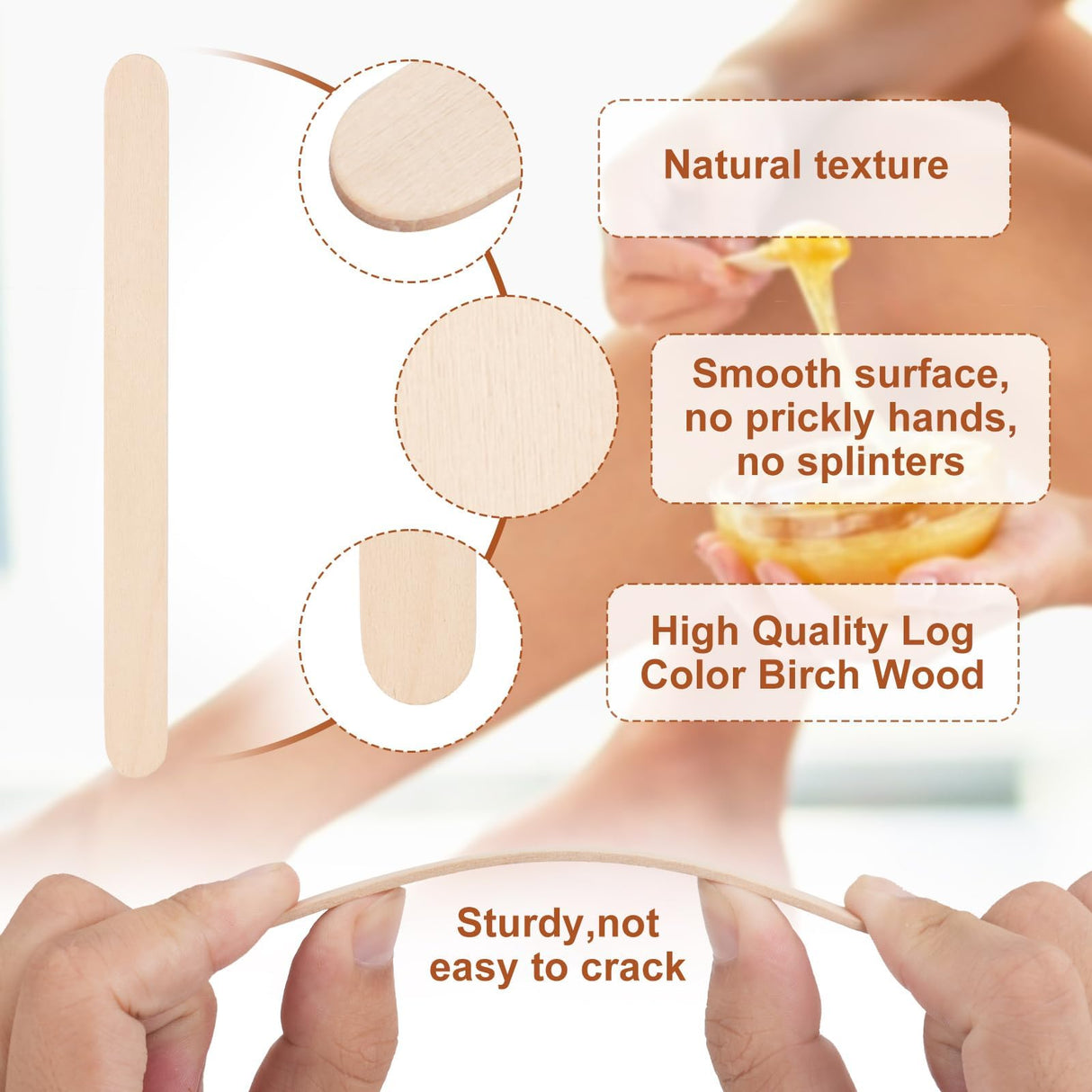 VEIDIA 2000 Pcs 4.5" Wooden Craft Sticks, Ice Cream Sticks,Natural Wood Popsicle Stick for Waxing, DIY Wood Crafts, Hair Removal and Waxing Supplies, Paint Stirrer, Art Projects and Ice Pop Sticks VEIDIA