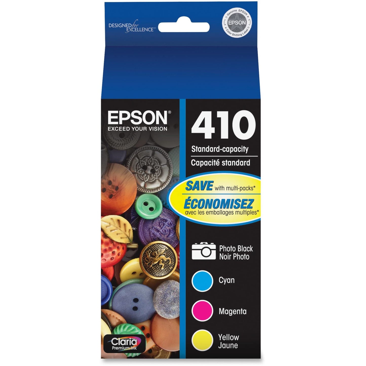 EPSON 410 Claria Premium Ink Standard Capacity Photo Black & Color Combo Pack (T410520-S) Works with Expression Premium XP-530, XP-630, XP-640, XP-7100, XP-830