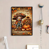 Fall Pumpkin Sunflower Leaf Diamond Art Kits for Adults, 5D Diamond Painting Kits for Adults Beginners, DIY Full Round Drill Diamond Dot Painting Gem Art Kits for Adult, Home Wall Decor 11.8x15.7 Inch VCLKDIY