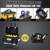 MARUTAI 18'' Rolling Tool Bag with Wheels, Tool Bags Organizer, with Telescopic Handle and Waterproof Cover, 330lbs Load Rated, Storage Manager Toolbox for Camping, Construction Sites MARUTAI TOOL STORAGE
