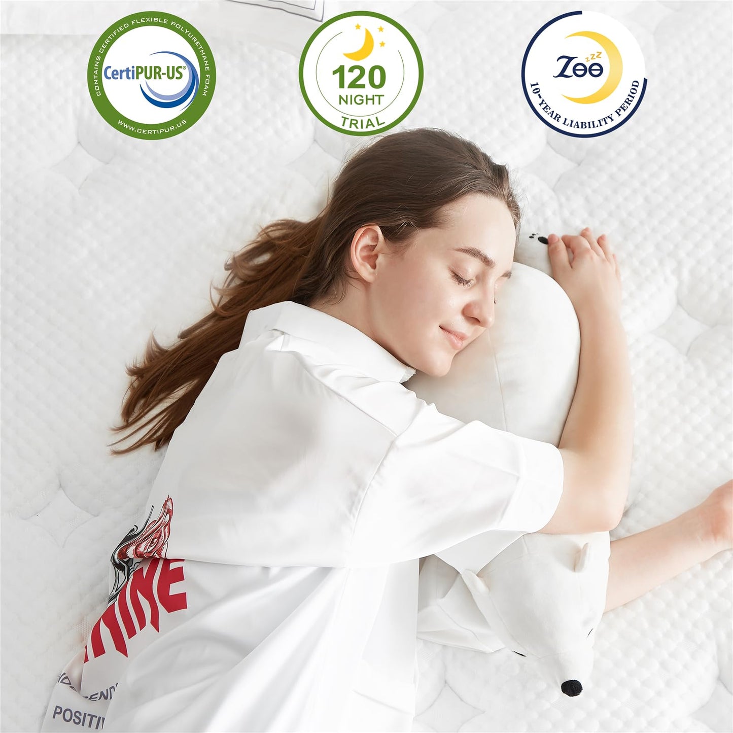 Zeelovtress 12 Inch California King Mattress, Cool Gel Memory Foam and Pocketed Coils Hybrid Mattress in a Box, Medium Firm with Strengthen Edge Support for Body Pressure Relief