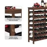 SONGMICS 42-Bottle Wine Rack Free Standing Floor, 7-Tier Display Wine Storage Shelves with Table Top, Bamboo Wobble-Free Bottle Holder for Kitchen Bar Dining Room Living Room, Walnut Color UKWR27WL SONGMICS