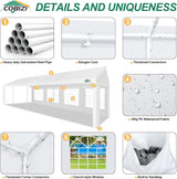 COBIZI 10x30FT Party Tent Heavy Duty White Event Shelter Outdoor Wedding Gazebo Canopy for Parties Carport BBQ Commercial with Removable Sidewall Windows, Powder Coating (Better Than Galvanized) COBIZI