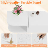 Lifewit Floating TV Stand for up to 50" TV, Wall Mounted Entertainment Center with Power Outlets and USB Ports, Large Storage Space with Sliding Tabletop, Open Shelves, White Lifewit