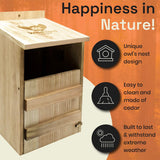 WildYard Owl House with Real Wood - Easy to Hang - Prebuilt Nesting Box for Kestrels - Cedar Shavings & Screws Included WildYard