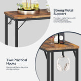 HOOBRO 63" Long Narrow Bar Table, Rectangular or L-Shaped Assembly Counter Height Bar Table, Vintage Industrial Style, for Living Room, Kitchen, Dining Room, Rustic Brown and Black BF69BT01 HOOBRO