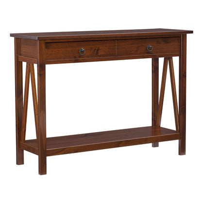 Linon Home Dcor Console Table, 42.01"w x 13.98"d x 30.71"h, Antique Tobacco - WoodArtSupply