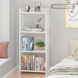 HAYOFAMY Bookshelf, Bookcase for Small Spaces, 4 Tier Shelf White Book Organizer Storage Display Rack for Kids Room, Living Room, Office, Bedroom and Bathroom HAYOFAMY