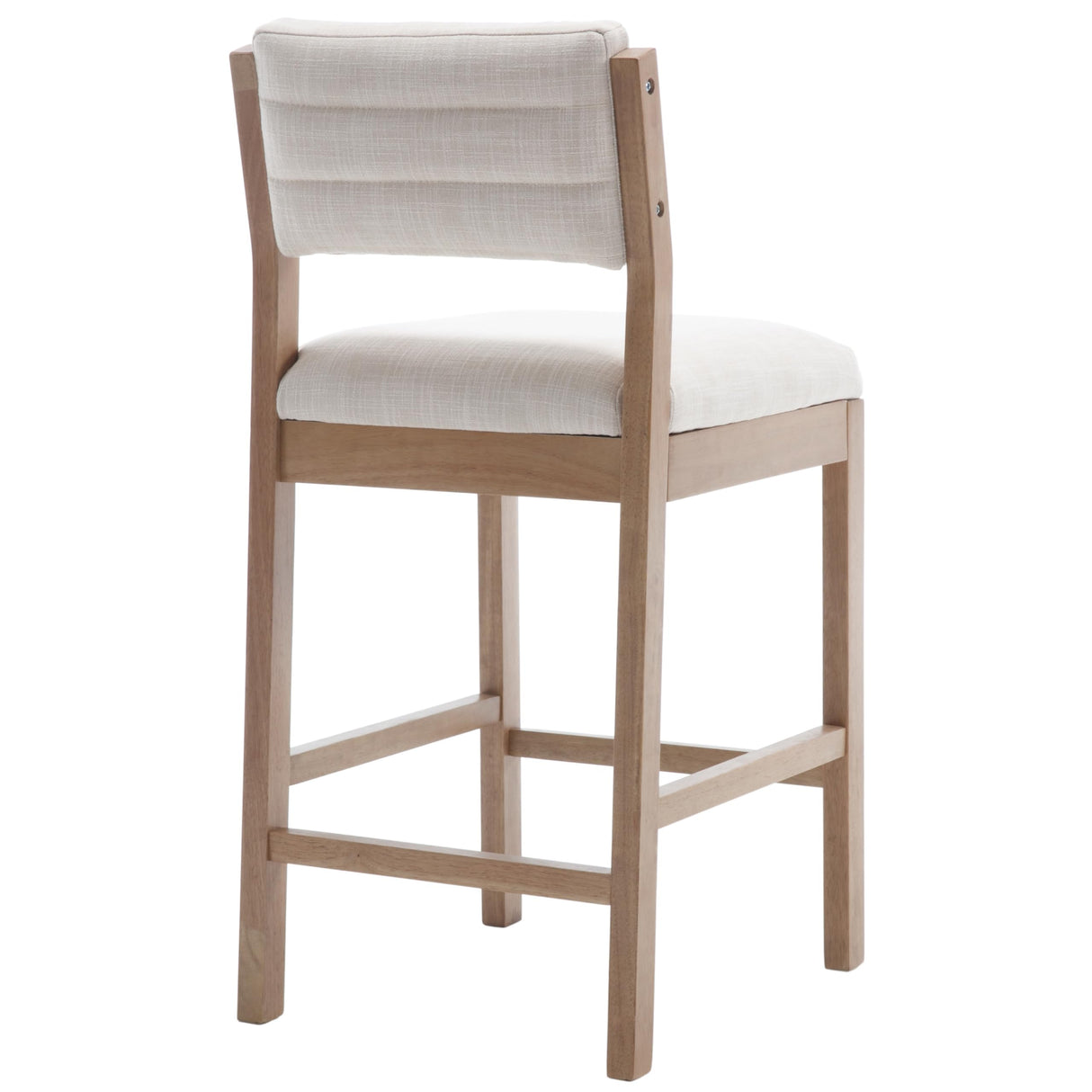 RIVOVA 26" Bar Stools Set of 2 Counter Height Bar Stools for Kitchen Counter, Modern Upholstered Barstools with Back and Wood Legs Linen Stools Farmhouse Island Chairs, Beige RIVOVA