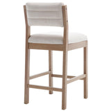 RIVOVA 26" Bar Stools Set of 2 Counter Height Bar Stools for Kitchen Counter, Modern Upholstered Barstools with Back and Wood Legs Linen Stools Farmhouse Island Chairs, Beige RIVOVA