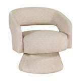 Lexicon 360 Degree Swivel Accent Chair, Modern Comfy Velvet Round Barrel Chair, Open Back, Plush Foam Cushions, Metal Swivel Base for Living Room/Bedroom/Office, Taupe Lexicon