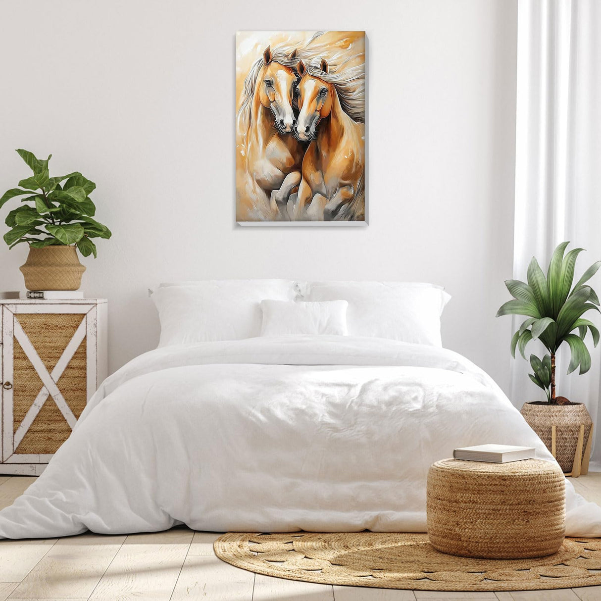 Bowetile Framed Paint by Numbers Horse for Adults Beginners, Adults' Paint-by-Number Horse Kits, Easy Adult Paint by Number Kits on Canvas, Acrylic Animals Number Painting for Home Decor, 8x12in Bowetile