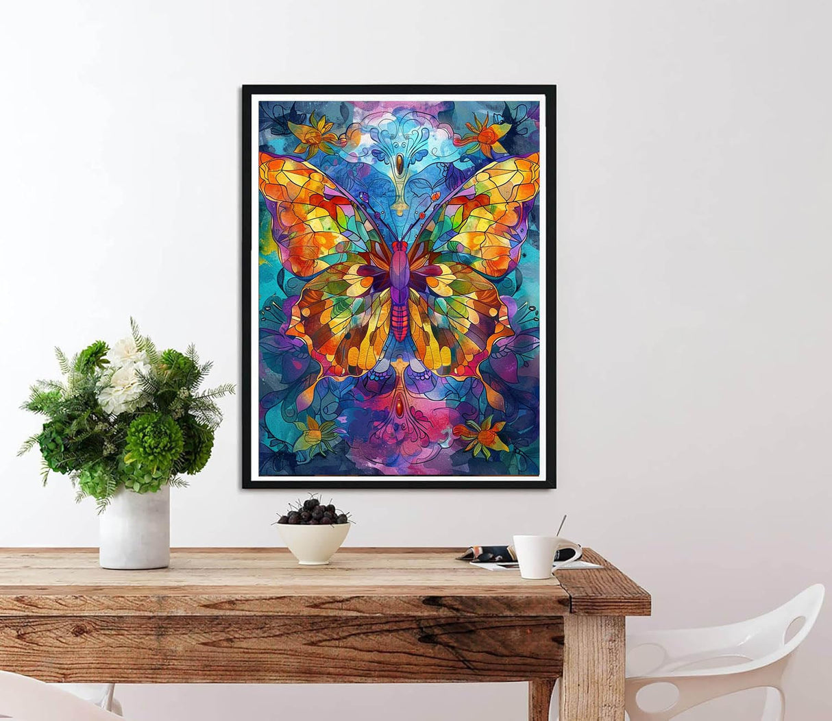 Diymood Paint by Numbers for Adults Butterfly, DIY Oil Painting Colour Acrylic Paint by Number Kits for Kids Adults Beginner for Home Wall Decor 16x20 inch Diymood