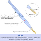 WILLBOND 17 Pcs Punch Needle Kit Adjustable Punch Needle Tool Include Wooden Handle Embroidery Pen Cloth Large Eye Sewing Needles for Beginners Adults DIY Craft Gifts(Blue, Sky Blue) WILLBOND