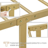 Yaheetech Classic Metal Platform Bed Frame Mattress Foundation with Victorian Style Iron-Art Headboard/Footboard/Under Bed Storage/No Box Spring Needed/Twin Size Antique Gold Yaheetech