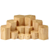 Jetec Hexagonal Jewelry Display Risers Hexagonal Market Display Risers Stands Acrylic Showcase Acrylic Stand for Jewelry Model Figures Decoration, 6 Sizes(Woodgrain,12 Pieces) Jetec