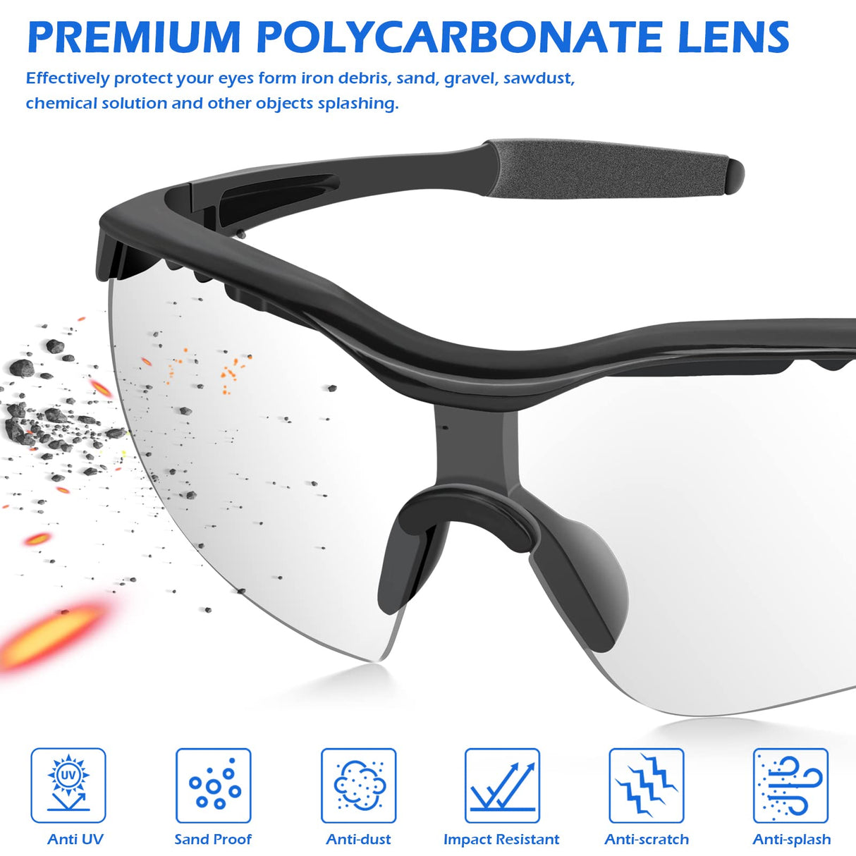 OXG 12 Pack Safety Glasses, ANSI Z87.1 Impact Resistant Anti-Scratch Safety Goggles for Men Women Youth (Clear) OXG