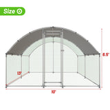 NUGRIART Large Metal Chicken Coop Walk-in Poultry Cage with Water-Resident and Anti-UV Cover Duck Rabbit Cat House Outdoor Chicken Run Pen with Round Roof NUGRIART