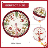 Christmas Tree Skirt 48 Inch Santa Claus Peace Love Xmas Tree Mat Decoration Winter Xmas Holiday Ornaments Home Party Decorations (Beige, 48x48 inch) Mocsicka