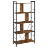 VASAGLE Bookshelf, 5-Tier Bookcase, Storage Shelving Unit, Display Shelf with Open Compartments for Living Room, Home Office, Bedroom, Industrial, Rustic Brown and Black ULBC121B01 VASAGLE