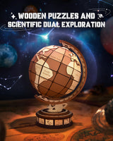 ROBOTIME 3D Wooden Puzzle for Adults Global Wonders DIY Model Kit to Build Wooden Craft Kits for Teens Educational Brain Teaser Assembly Toy Unique Gift ROBOTIME