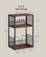 VASAGLE Record Player Stand, 3-Tier Side Table, Vinyl Record Storage up to 100 Albums, End Table for Living Room, Bedroom, Natural Walnut ULET275K02 VASAGLE