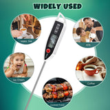 Copkim 6 Set Waterproof Food Thermometer for Water, Liquid, Candle and Cooking Digital Meat Thermometer with Long Probe Instant Read for Kitchen BBQ Grill Candy (Black,White,Red) Copkim
