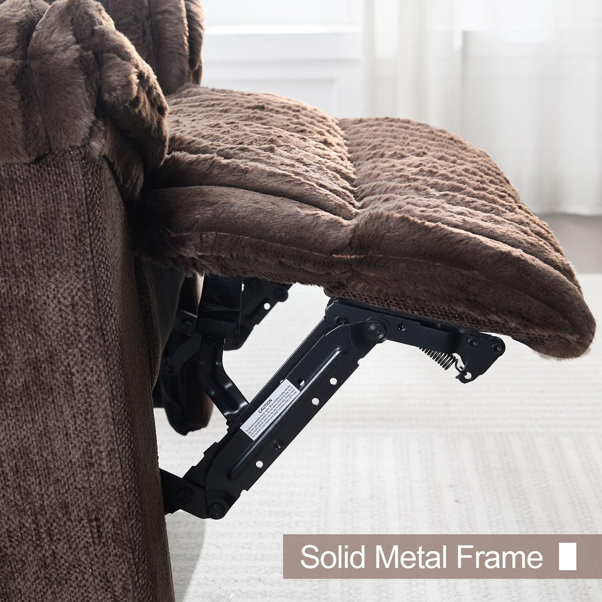 Oversized Power Recliner Chair, Extra Large Recliner Chairs for Adults, Faux Fur Electric Recliner for Living Room, Includes USB Port,Lumbar Support, 26" Seat Width,Brown TODRANI