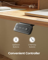 FEZIBO 55 x 24 Inch Height Adjustable Electric Standing Desk with Double Drawer, Stand Up Desk with Storage Shelf, Light Rustic FEZIBO