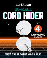 ECHOGEAR TV Cord Hider for Wall Mounted TV - Cable Management Kit Hides TV Wires - Includes 2 Pass Throughs, Locking Brackets, and Hole Saw Drill Attachment (White) ECHOGEAR