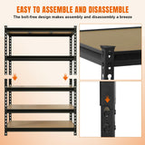 BIG RED Storage Shelving Unit, 5-Tier Adjustable, Heavy Duty Metal Garage Shelves/Utility Rack for Kitchen, Pantry, Basement, Bathroom, Laundry - 3,000lb Capacity, Black, 72" H x 48" W x 24" D BIG RED