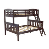 DHP Airlie Espresso Twin-Over-Full Convertible Bunk Bed with Ladder and Guardrails DHP