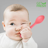 GET FRESH Bamboo Kids Spoons Set – 4-pack Colorful Bamboo Kids Cutlery for Everyday Use – Reusable Bamboo Fiber Kids Spoons for Baby Feeding – Large Bamboo Utensils for Toddlers and School Children GET FRESH