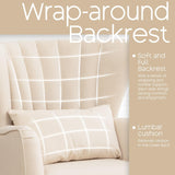 YUUIJOAA Modern Accent Chair Comfy Wingback Armchair with Pillow Upholstered Shell Accent Chair Reading Chair for Bedroom, Living Room, Small Spaces,Dressing Room Beige YUUIJOAA