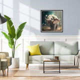 RICUVED Elephant Diamond Painting Kits for Adults, Diamond Art Kits 5D Animal Diamond Art Kits for Beginner, Diamond Dots Painting Full Round Drill Art and Crafts for Home Wall Decor 12x12 Inch RICUVED