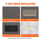 VEVOR Shower Niche Ready for Tile 16" x 24", Double Shelf Organizer, Square Corners Wall-inserted Niche Recessed, Sealed Protection Modern Soap Storage Niche for Shower Bathroom, Black VEVOR