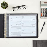 Juvale 7-Ring Business Check Binder for Checkbooks Organization, Financial Records, Personal and Corporate Use, Black Faux Leather Folder for 600 Checks (14 x 10 Inches) Juvale