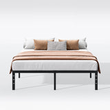 Hafenpo 14 Inch Queen Bed Frame - Sturdy Metal Platform Queen Size, No Box Spring Needed, Heavy Duty, Easy Assembly, Strong Bearing Capacity, Under Bed Storage, Black Hafenpo