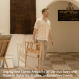 MEEDEN Folding Art Print Rack - Beechwood Art Storage Rack - Artist Storage and Display Rack for Canvas Art Prints Panels Posters Art Gallery Shows MEEDEN