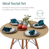 Best Choice Products 5-Piece Dining Set, Compact Mid-Century Modern Table & Chair Set for Home, Apartment w/ 4 Chairs, Plastic Seats, Wooden Legs, Metal Frame - Beige/Walnut Best Choice Products