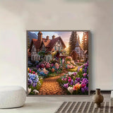 GXGLLPZBY 5D Diamond Painting Kit for Adults Beginners,DIY House Flower Paint by Diamond Art Kits,Suitability Friends Full Round Drill Diamonds Dots Gem Art,Home Wall Decor 13.78x13.78 Inch GXGLLPZBY