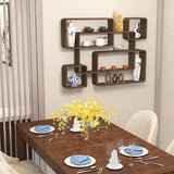 BYRTJSWX Multi-Compartment Trinket Shelf, Wall Mounted Curio Cabinet,Wooden Collectibles Display Case Trinket Display Shelf,for Bedroom, Corridor, Entrance, Living Room, Office(37.4x28x4.7in) BYRTJSWX