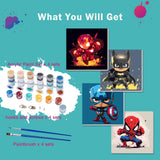 4 Pack Paint by Numbers Kit for Kids Paint by Number Kits Age 4-8 Painting Canvas for Kids Ages 8-12 Boys Framed Canvas Painting by Numbers Anime Drawing Kit Color by Numbers Kit for Kid 8x8 Inch AILIBUT