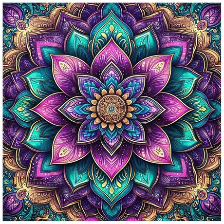 DIADAY 5D Mandala Diamond Painting Kits for Adults & Beginners, Diamond Art Kits, Full Drill Round Gems, DIY Dot Craft, Home Wall Decor Gift, 12x12 Inches DIADAY