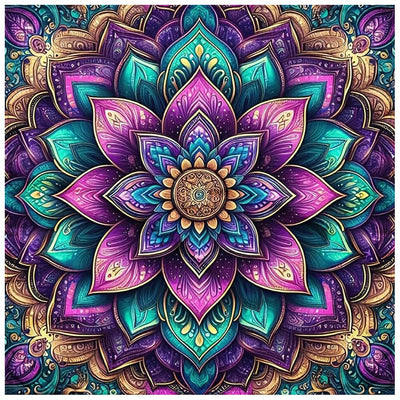 DIADAY 5D Mandala Diamond Painting Kits for Adults & Beginners, Diamond Art Kits, Full Drill Round Gems, DIY Dot Craft, Home Wall Decor Gift, 12x12 Inches