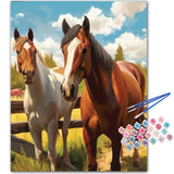 TOCARE Horse Paint by Numbers Kit for Adults,Horse Adult Paint by Number Canvas,Adults' Paint-by-Number Kits for Animals Lovers 16x20inch (Without Framed) TOCARE
